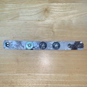 Silver colored Winchester 12 gauge shotgun shell cuff bracelet